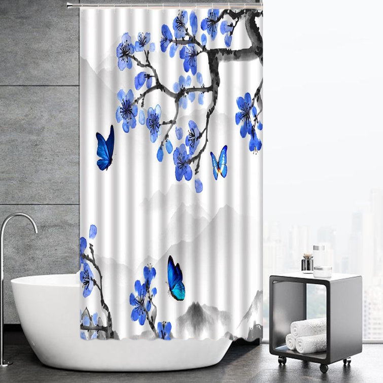 Winston Porter Jadenn 13 Piece Floral Shower Curtain Set + Hooks | Wayfair